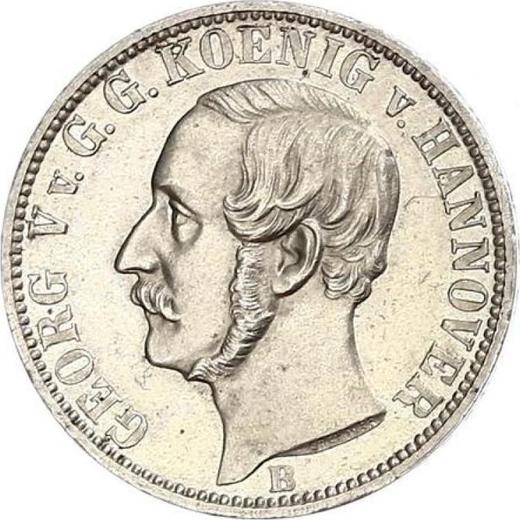 Obverse 1/6 Thaler 1863 B - Silver Coin Value - Hanover, George V