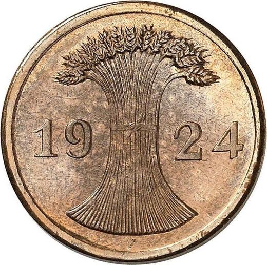 Реверс монеты - 2 рейхспфеннига 1924 года F - цена  монеты - Германия, Bеймарская республика