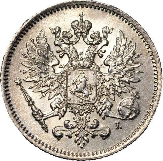 Аверс монеты - 25 пенни 1909 года L - цена серебряной монеты - Финляндия, Великое княжество