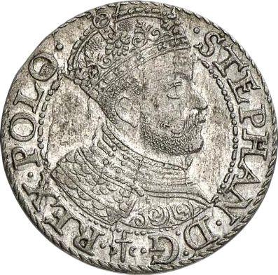 Awers monety - 1 grosz 1584 "Malbork" - cena srebrnej monety - Polska, Stefan Batory