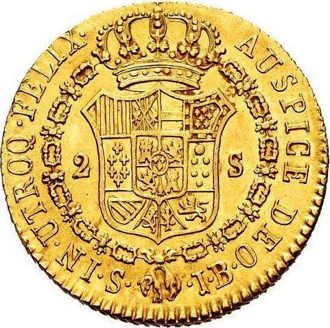 Revers 2 Escudos 1833 S JB - Goldmünze Wert - Spanien, Ferdinand VII
