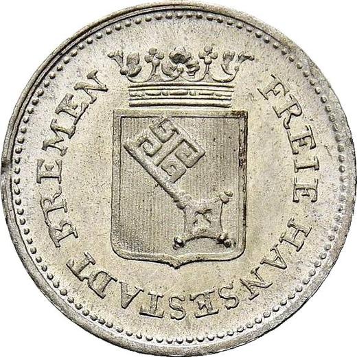 Аверс монеты - 1 гротен 1840 года - цена серебряной монеты - Бремен, Вольный ганзейский город
