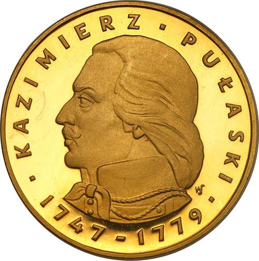 Реверс монеты - 500 злотых 1976 года MW SW "Казимир Пулавский" Золото - цена золотой монеты - Польша, Народная Республика