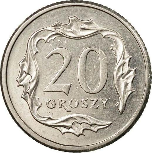 Rewers monety - 20 groszy 2008 MW - cena  monety - Polska, III RP po denominacji