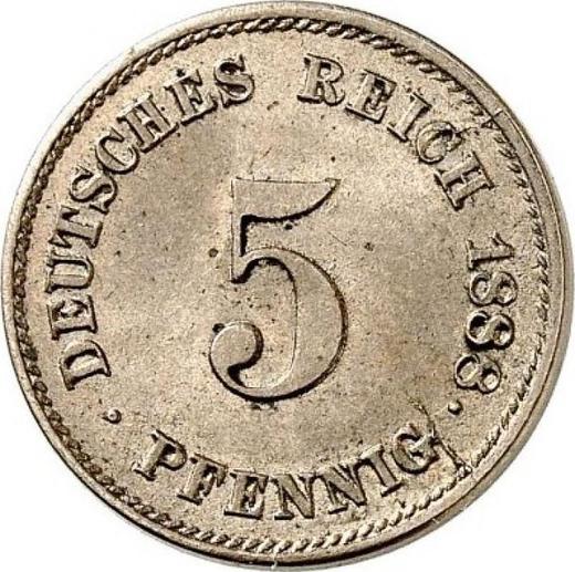 Аверс монеты - 5 пфеннигов 1888 года G "Тип 1874-1889" - цена  монеты - Германия, Германская Империя