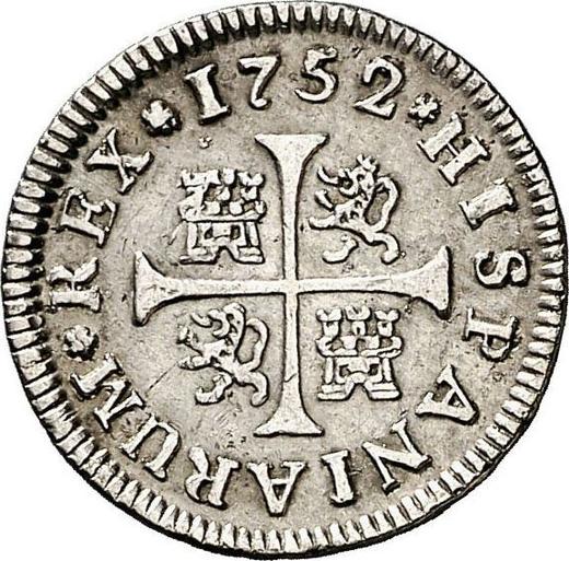 Reverse 1/2 Real 1752 M JB - Spain, Ferdinand VI
