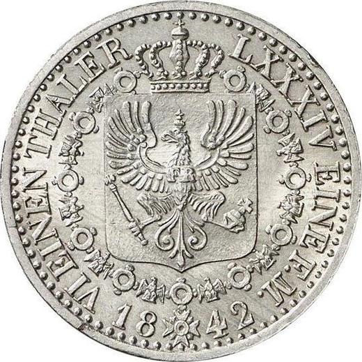 Reverso 1/6 tálero 1842 A - valor de la moneda de plata - Prusia, Federico Guillermo IV