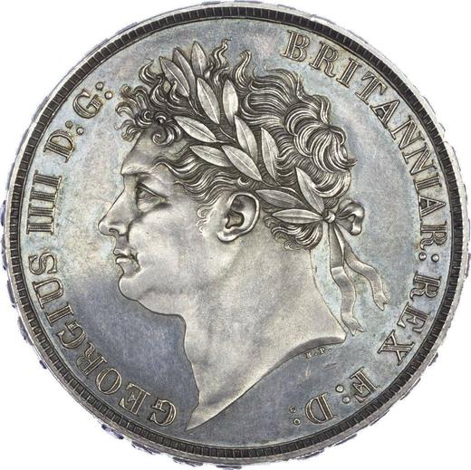 Avers 1 Krone 1821 BP Randschrift "TERTIO" - Silbermünze Wert - Großbritannien, Georg IV