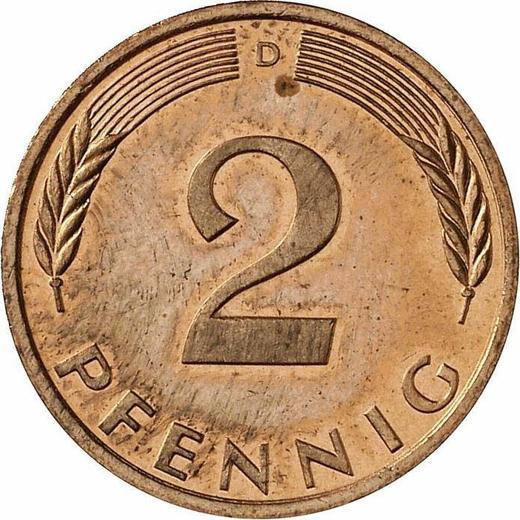 Аверс монеты - 2 пфеннига 1995 года D - цена  монеты - Германия, ФРГ
