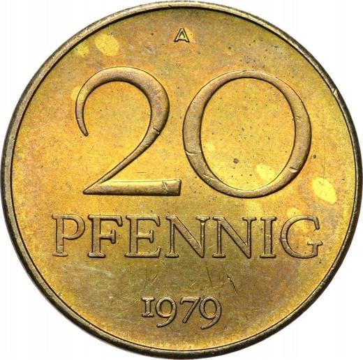 Anverso 20 Pfennige 1979 A - valor de la moneda  - Alemania, República Democrática Alemana (RDA)
