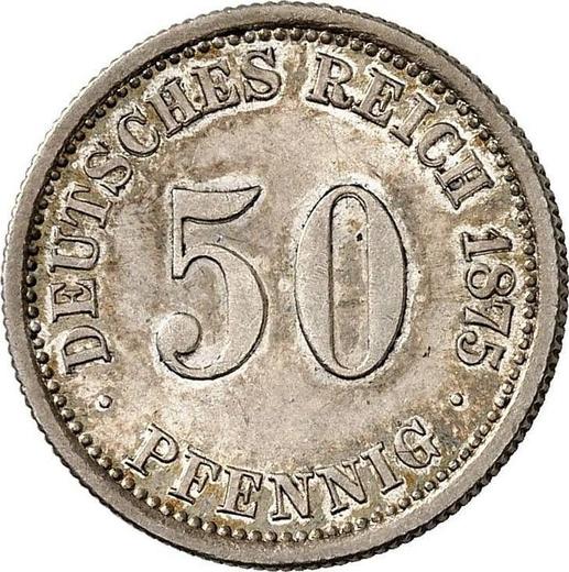 Anverso 50 Pfennige 1875 F "Tipo 1875-1877" - valor de la moneda de plata - Alemania, Imperio alemán