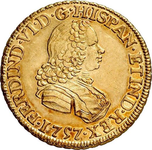 Awers monety - 2 escudo 1757 Mo MM - cena złotej monety - Meksyk, Ferdynand VI