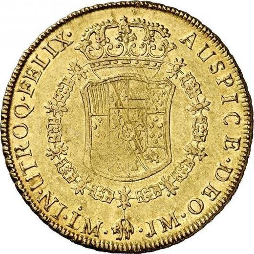 Reverse 8 Escudos 1770 LM JM - Peru, Charles III