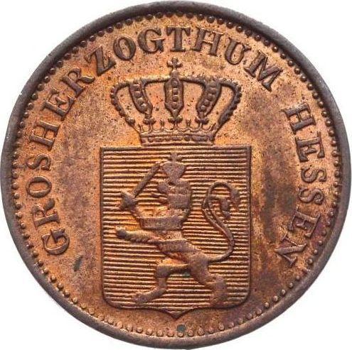 Аверс монеты - 1 пфенниг 1869 года - цена  монеты - Гессен-Дармштадт, Людвиг III