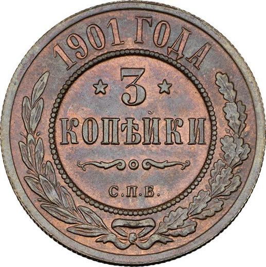 Rewers monety - 3 kopiejki 1901 СПБ - cena  monety - Rosja, Mikołaj II