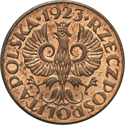 Аверс монеты - 1 грош 1923 года WJ - цена  монеты - Польша, II Республика