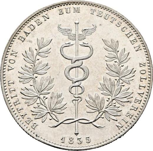 Rewers monety - Talar 1835 "Utworzenie unii celnej" - cena srebrnej monety - Bawaria, Ludwik I