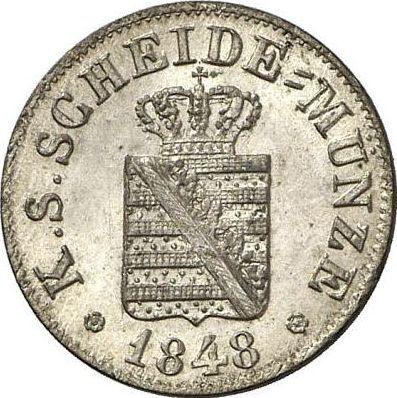 Awers monety - 1/2 Neugroschen 1848 F - cena srebrnej monety - Saksonia-Albertyna, Fryderyk August II
