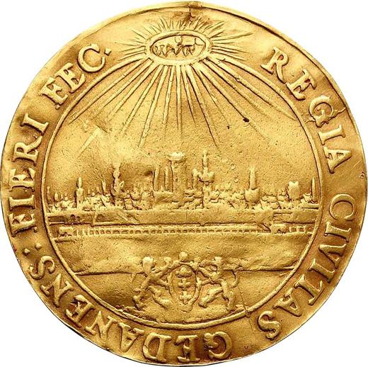 Реверс монеты - Донатив 3 дуката без года (1671) "Гданьск" - цена золотой монеты - Польша, Михаил Корибут