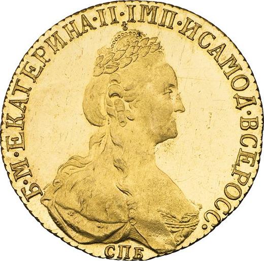 Аверс монеты - 10 рублей 1780 года СПБ Новодел - цена золотой монеты - Россия, Екатерина II