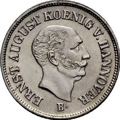 Аверс монеты - 1/12 талера 1845 года B - цена серебряной монеты - Ганновер, Эрнст Август