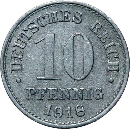 Аверс монеты - 10 пфеннигов 1918 года "Тип 1917-1922" - цена  монеты - Германия, Германская Империя