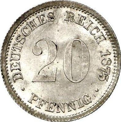 Anverso 20 Pfennige 1875 D "Tipo 1873-1877" - valor de la moneda de plata - Alemania, Imperio alemán