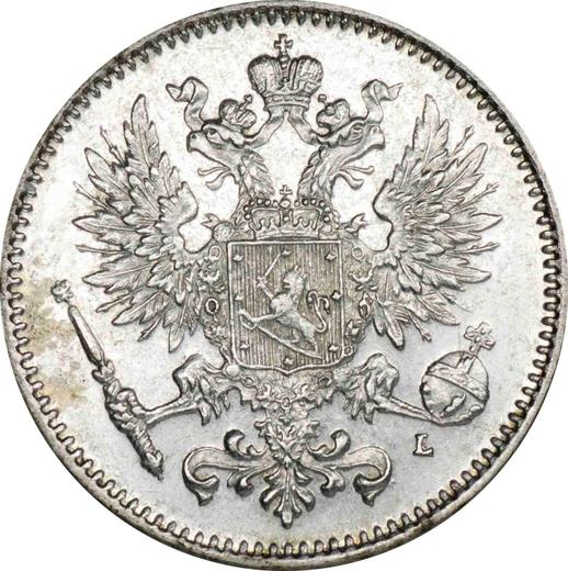 Аверс монеты - 50 пенни 1892 года L - цена серебряной монеты - Финляндия, Великое княжество