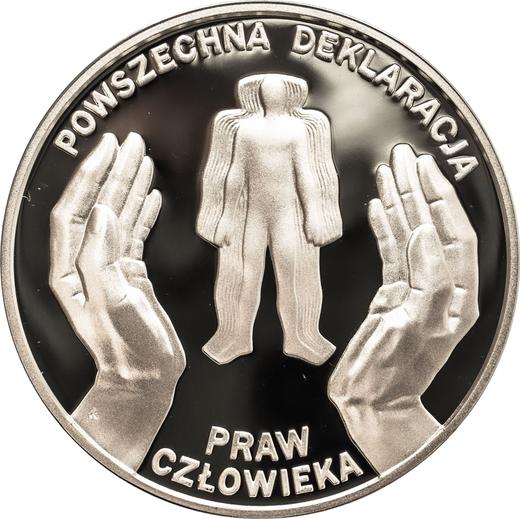 Rewers monety - 10 złotych 1998 MW NR "50 Rocznica przyjęcia przez ONZ Powszechnej Deklaracji Praw Człowieka" - cena srebrnej monety - Polska, III RP po denominacji