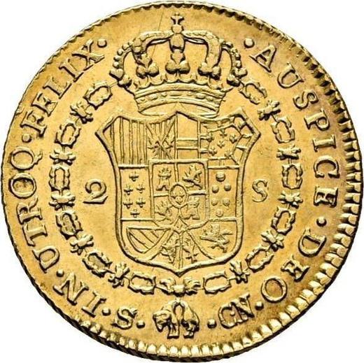 Реверс монеты - 2 эскудо 1808 года S CN - цена золотой монеты - Испания, Фердинанд VII