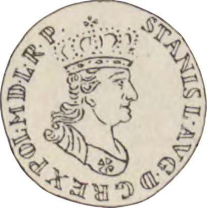 Аверс монеты - Пробный Дукат 1765 года REOE "Гданьский" Олово - цена  монеты - Польша, Станислав II Август