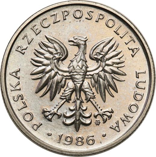 Аверс монеты - Пробные 50 грошей 1986 года MW Никель - цена  монеты - Польша, Народная Республика