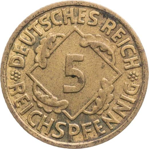Awers monety - 5 reichspfennig 1935 J - cena  monety - Niemcy, Republika Weimarska