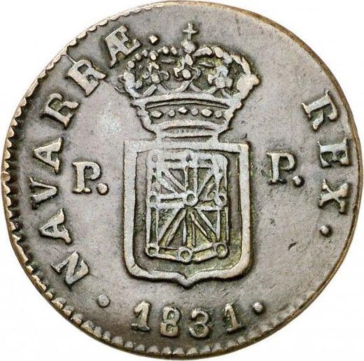 Reverso 3 maravedíes 1831 PP - valor de la moneda  - España, Fernando VII