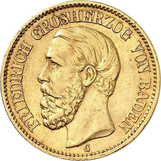 Аверс монеты - 20 марок 1894 года G "Баден" - цена золотой монеты - Германия, Германская Империя