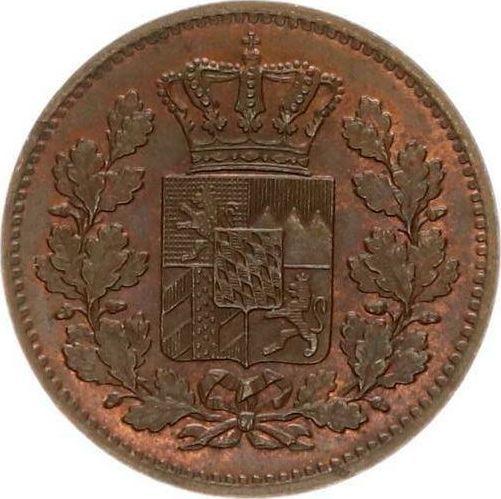Аверс монеты - 2 пфеннига 1868 года - цена  монеты - Бавария, Людвиг II