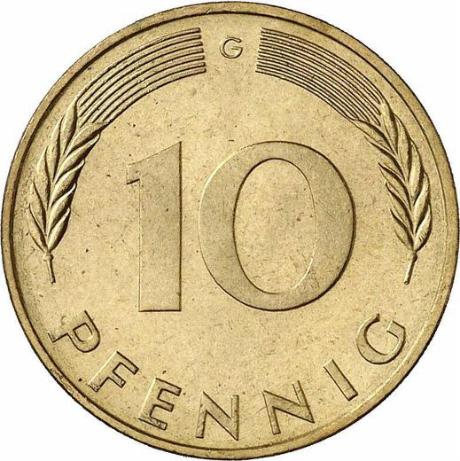 Аверс монеты - 10 пфеннигов 1974 года G - цена  монеты - Германия, ФРГ