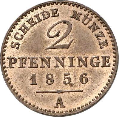 Реверс монеты - 2 пфеннига 1856 года A - цена  монеты - Пруссия, Фридрих Вильгельм IV
