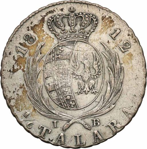 Rewers monety - 1/6 talara 1812 IB - cena srebrnej monety - Polska, Księstwo Warszawskie
