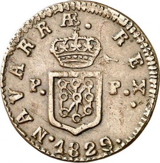 Реверс монеты - 1 мараведи 1829 года PP - цена  монеты - Испания, Фердинанд VII