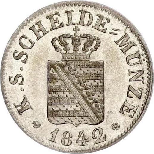 Аверс монеты - 1/2 нового гроша 1842 года G - цена серебряной монеты - Саксония-Альбертина, Фридрих Август II