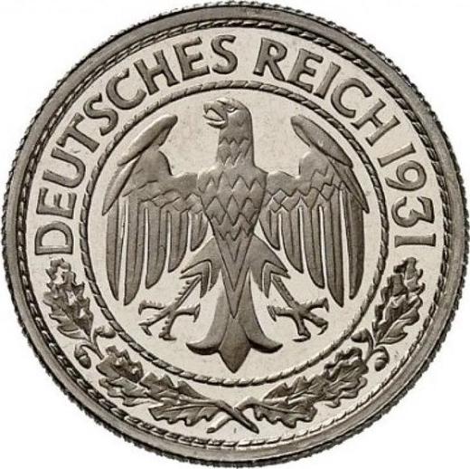 Аверс монеты - 50 рейхспфеннигов 1931 года F - цена  монеты - Германия, Bеймарская республика