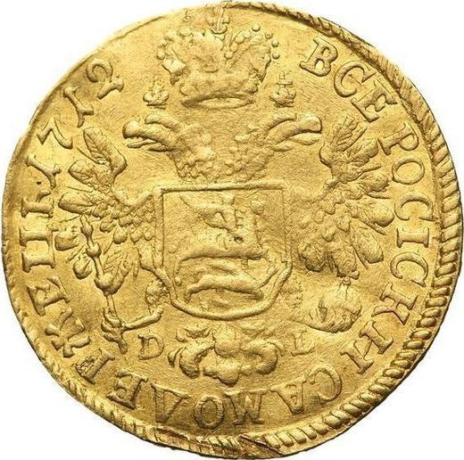Reverso 1 chervonetz (10 rublos) 1712 D-L G Cabeza grande - valor de la moneda de oro - Rusia, Pedro I
