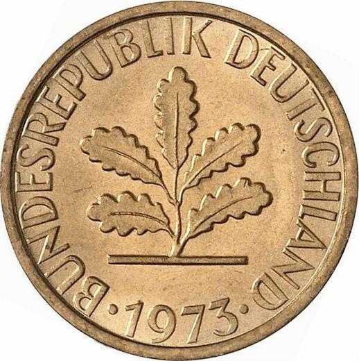 Реверс монеты - 1 пфенниг 1973 года G - цена  монеты - Германия, ФРГ