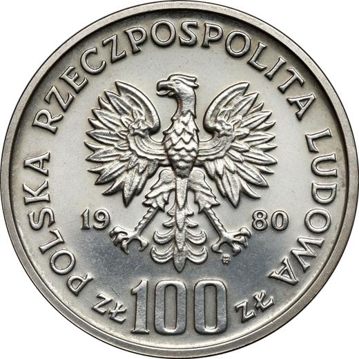 Obverse Pattern 100 Zlotych 1980 MW "Capercaillie" Silver - Silver Coin Value - Poland, Peoples Republic