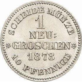 Reverse Neu Groschen 1873 B - Silver Coin Value - Saxony-Albertine, John