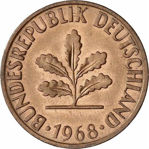 Rewers monety - 2 fenigi 1968 G "Typ 1950-1969" - cena  monety - Niemcy, RFN