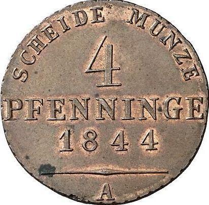 Reverso 4 Pfennige 1844 A - valor de la moneda  - Prusia, Federico Guillermo IV