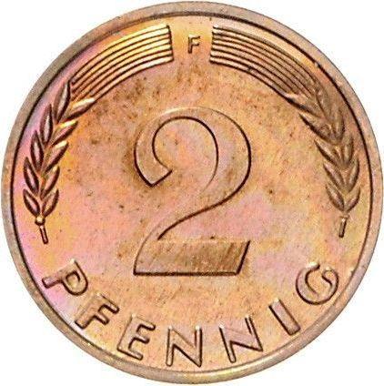 Аверс монеты - 2 пфеннига 1966 года F - цена  монеты - Германия, ФРГ