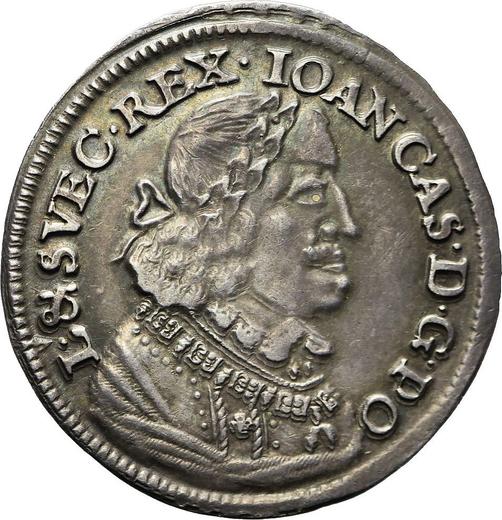 Аверс монеты - Орт (18 грошей) 1651 года CG "Тип 1651-1652" - цена серебряной монеты - Польша, Ян II Казимир